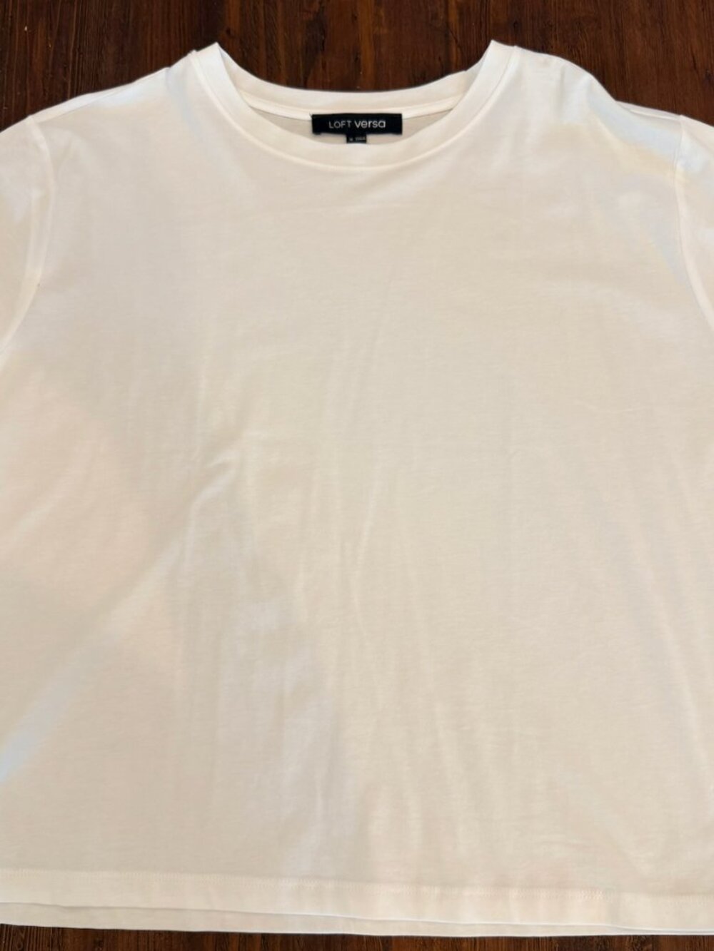 LOFT Versa Relaxed Jersey Crew Neck Tee, White Short Sleeve  XL